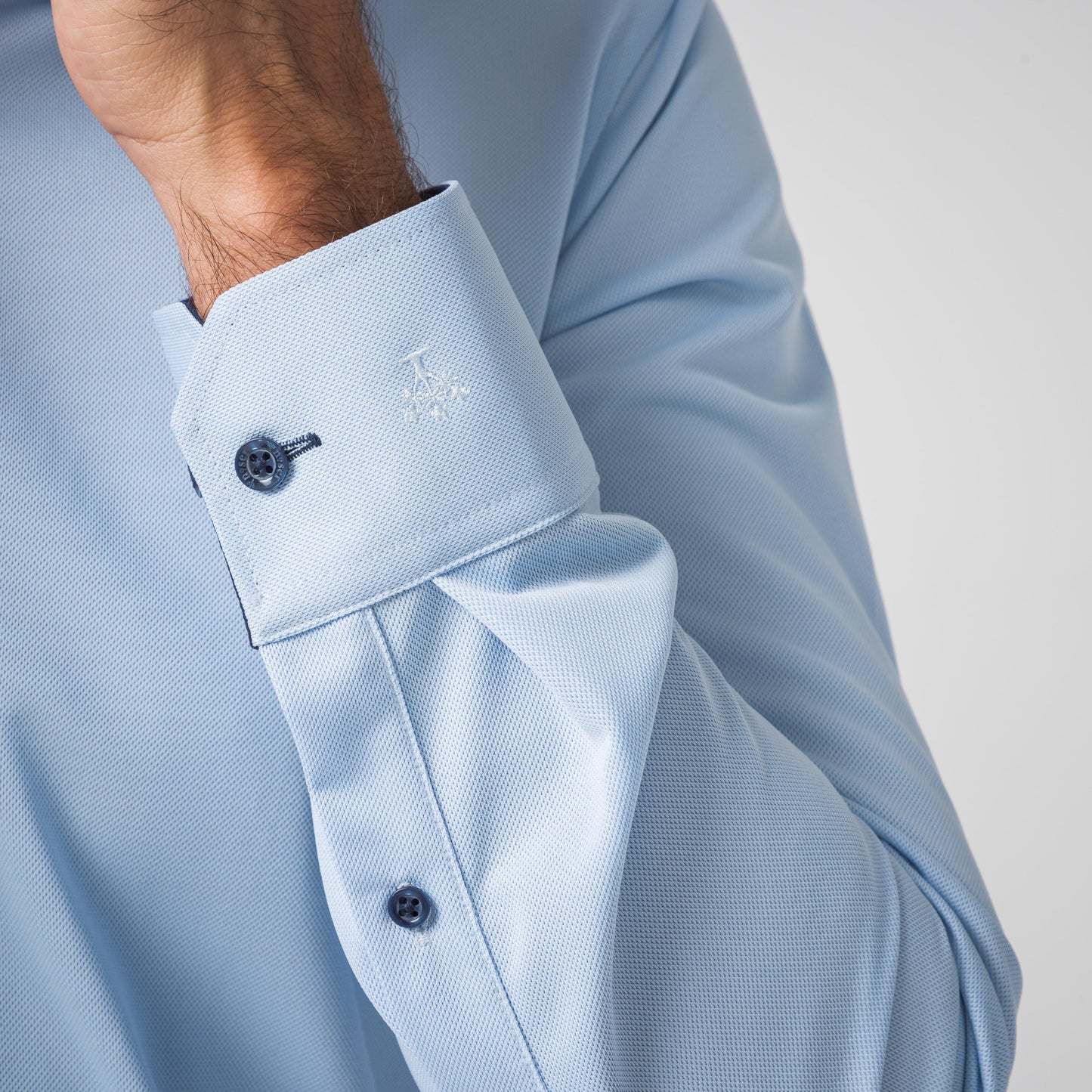 Performance Hemd Button-Down Hellblau/Marine - Noser Fashion AG