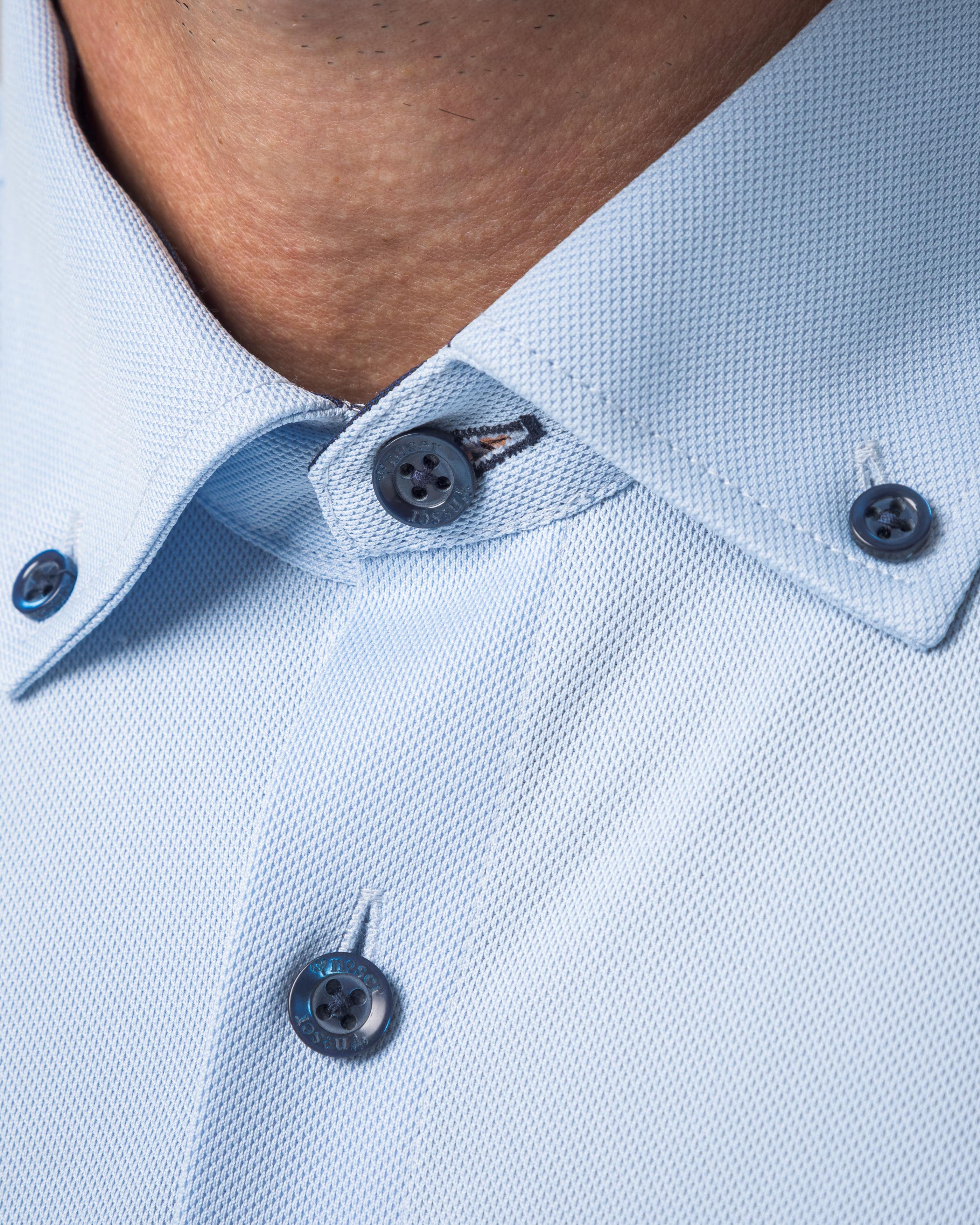 Performance Hemd Button-Down Hellblau/Marine - Noser Fashion AG