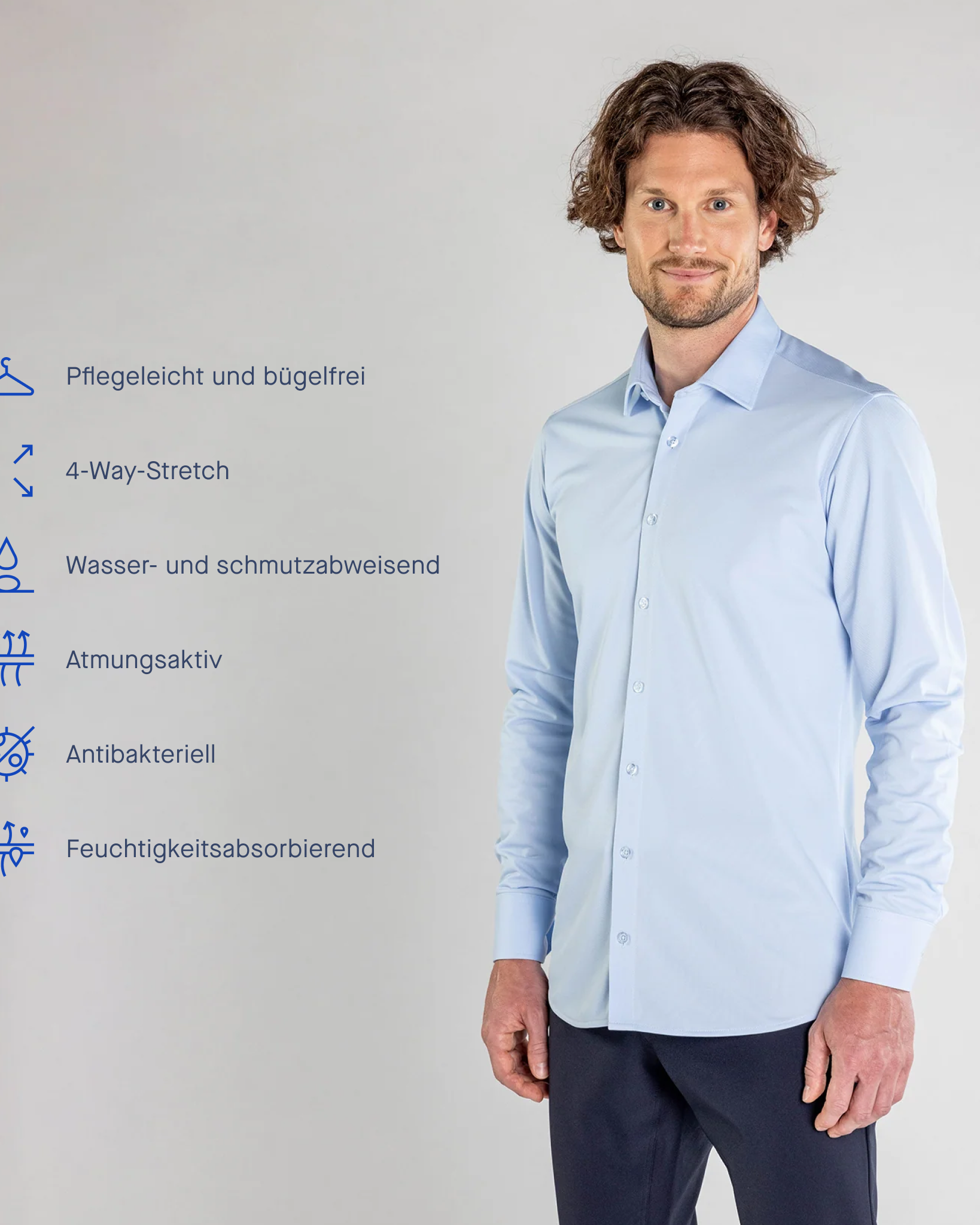 Performance Hemd Hellblau - Noser Fashion AG