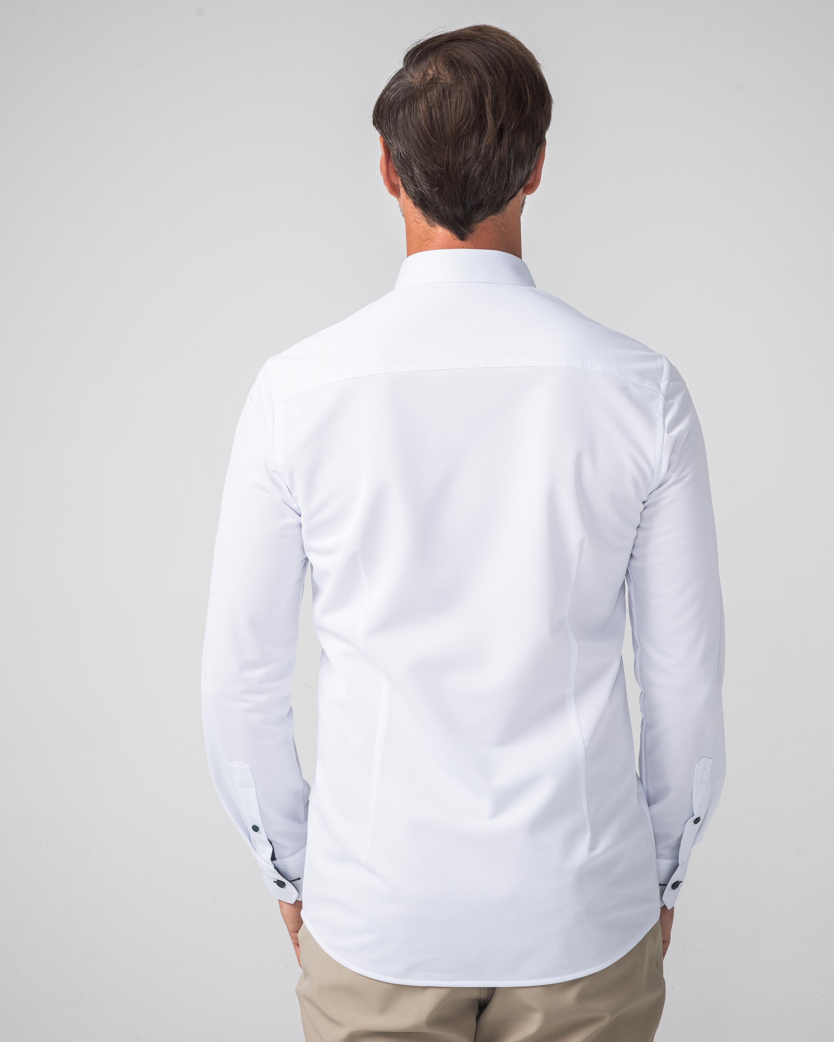 Performance Hemd Button-Down Weiss/Grün - Noser Fashion AG