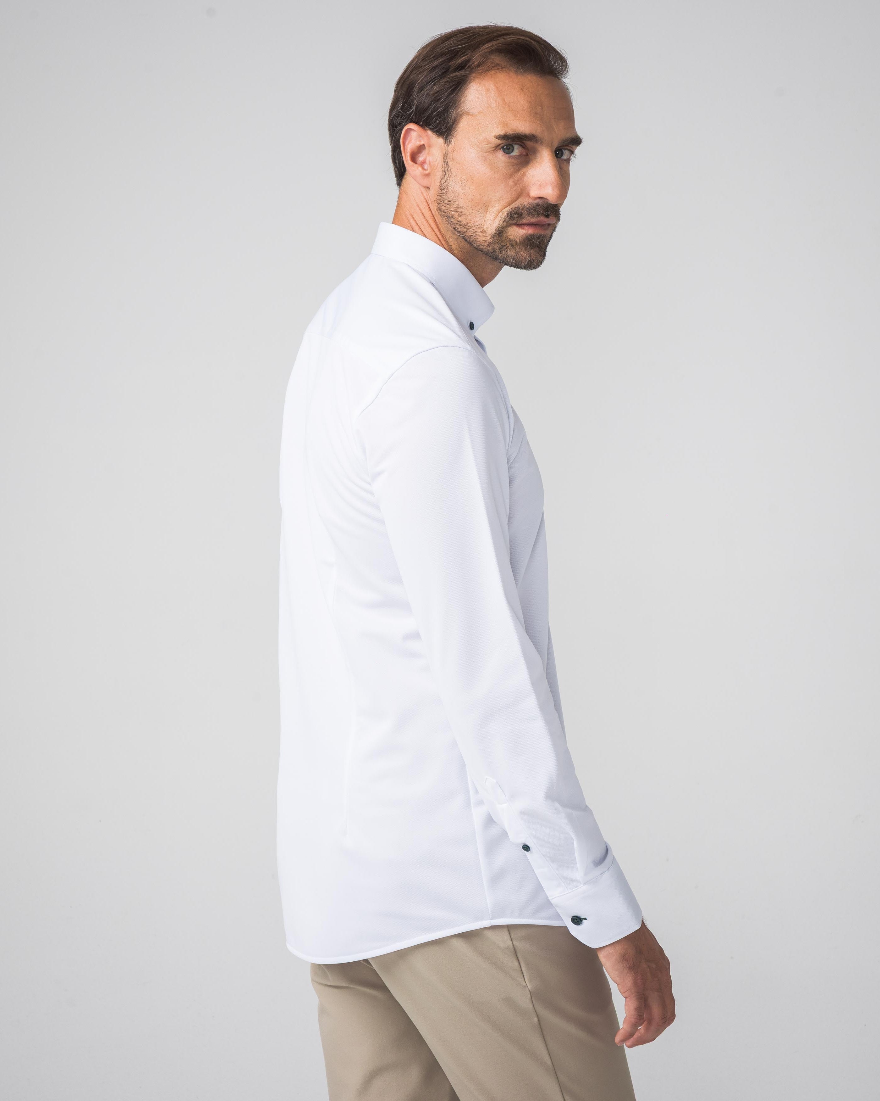 Performance Hemd Button-Down Weiss/Grün - Noser Fashion AG