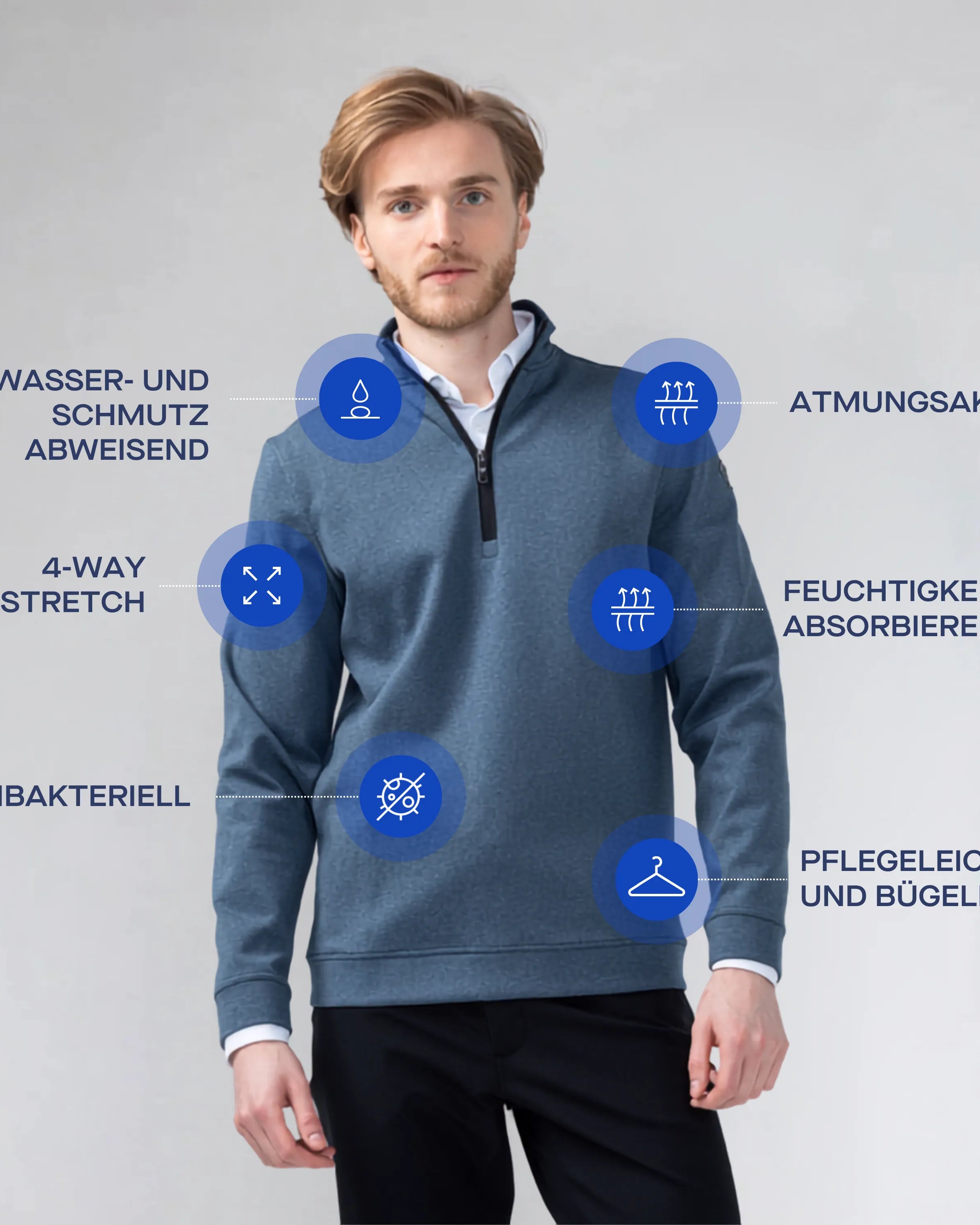 Pace Quarter Zip Pullover Herren - Noser Fashion AG