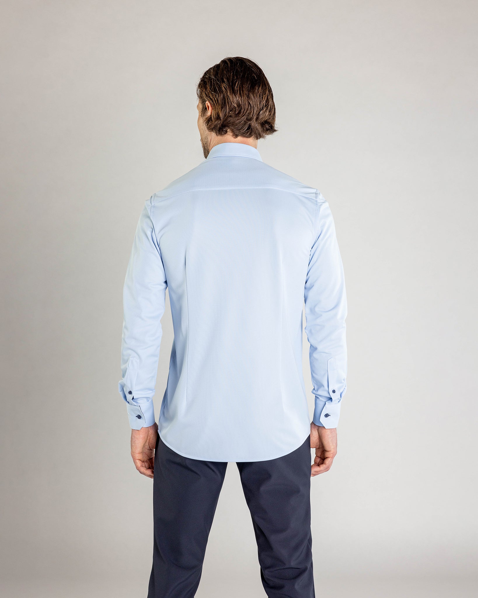 Performance Hemd Button-Down Hellblau/Marine - Noser Fashion AG