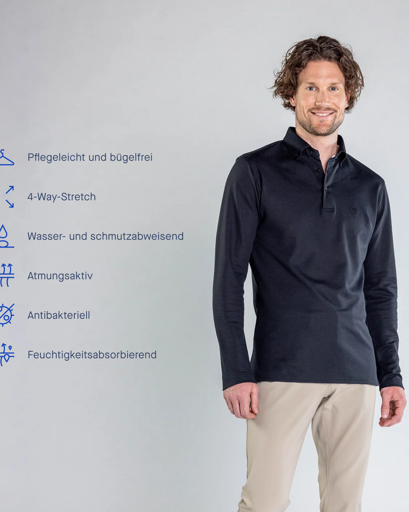 Skill Poloshirt Langarm Herren - Noser Fashion AG