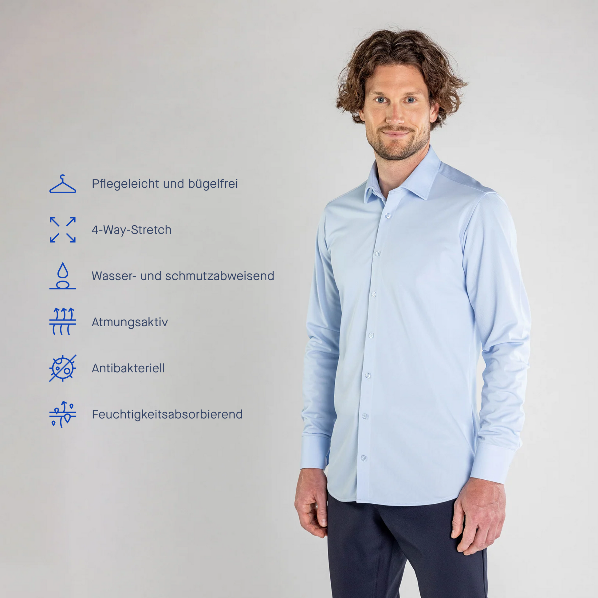 Performance Hemd Hellblau - Noser Fashion AG