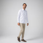 Performance Hemd Button-Down Weiss/Grün - Noser Fashion AG