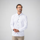 Performance Hemd Button-Down Weiss/Grün - Noser Fashion AG