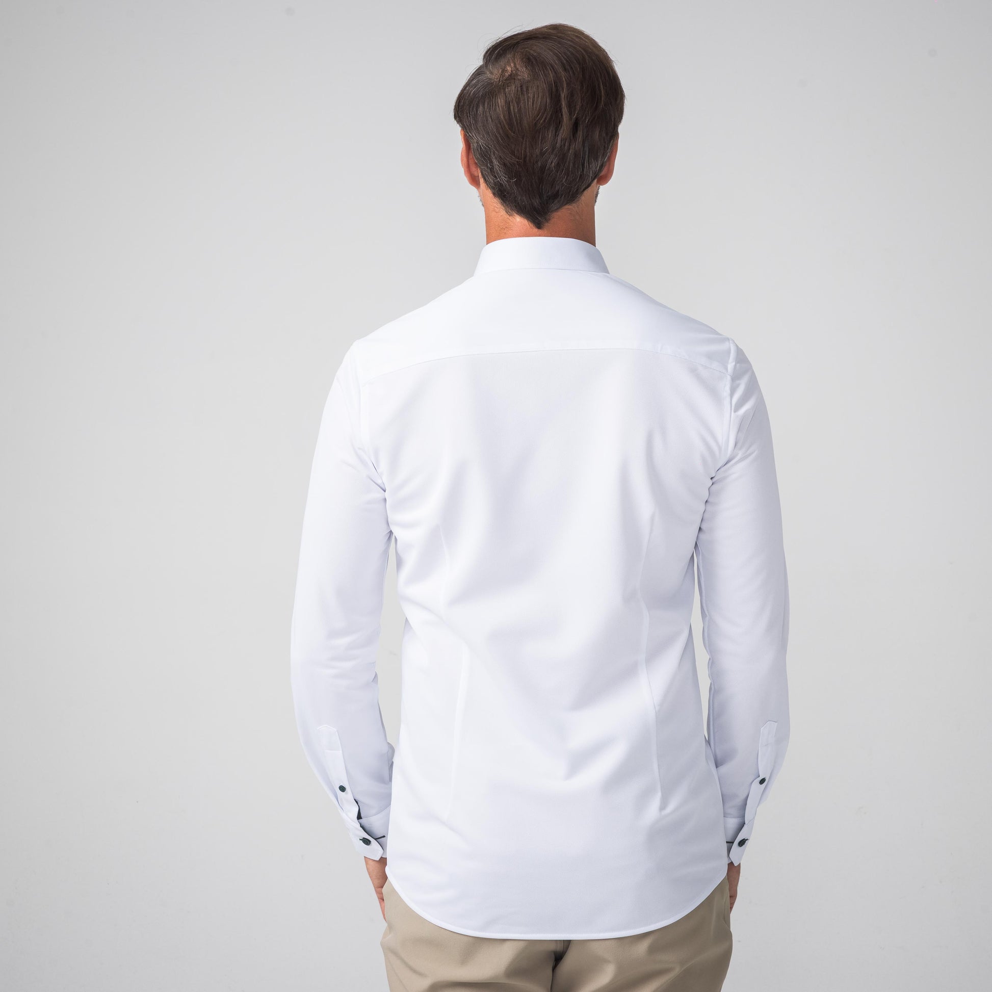 Performance Hemd Button-Down Weiss/Grün - Noser Fashion AG