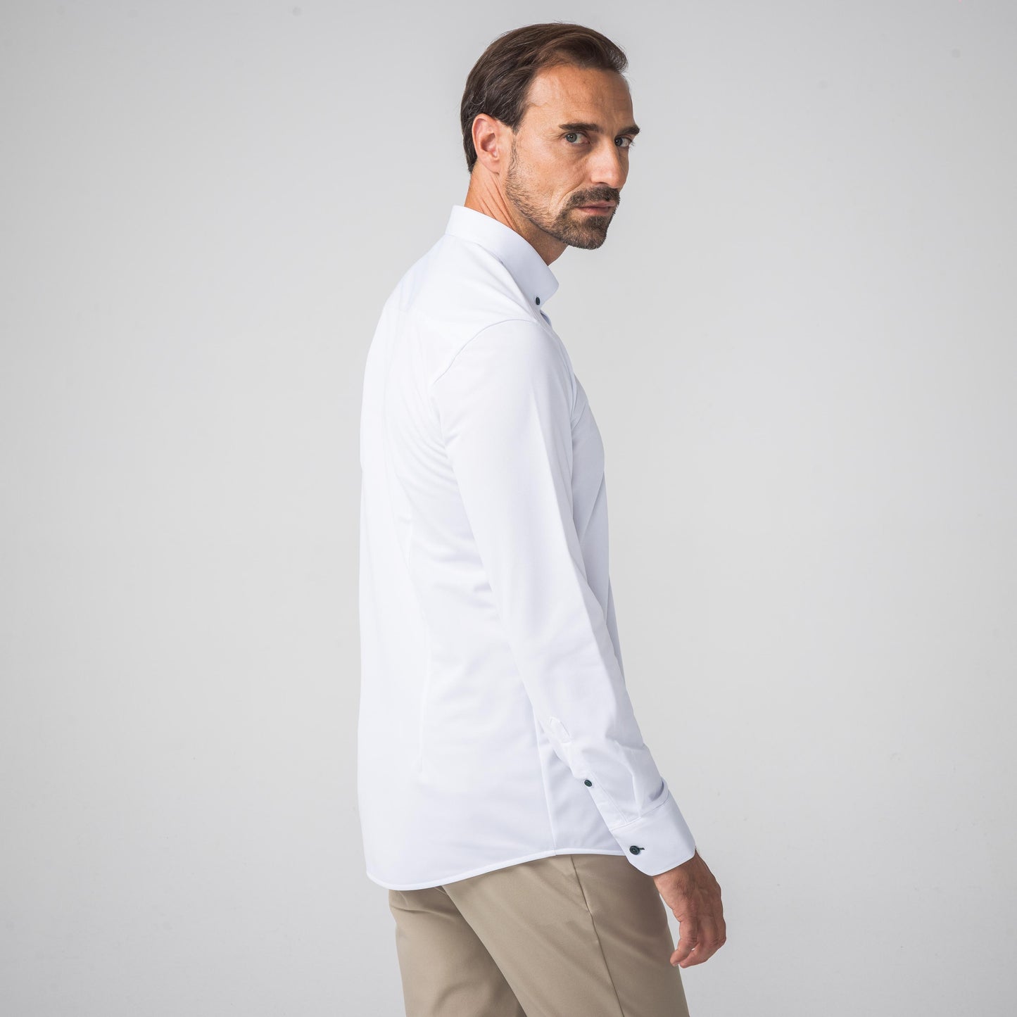 Performance Hemd Button-Down Weiss/Grün - Noser Fashion AG