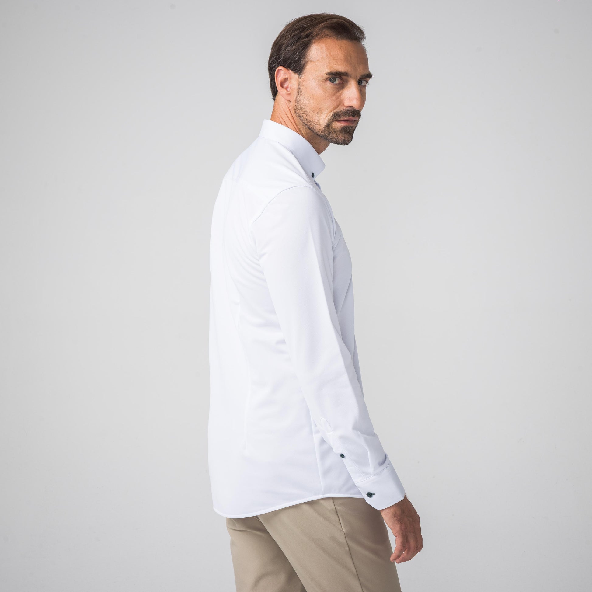 Performance Hemd Button-Down Weiss/Grün - Noser Fashion AG