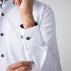 Performance Hemd Button-Down Weiss/Grün - Noser Fashion AG