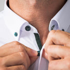 Performance Hemd Button-Down Weiss/Grün - Noser Fashion AG