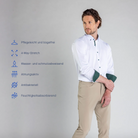 Performance Hemd Button-Down Weiss/Grün - Noser Fashion AG