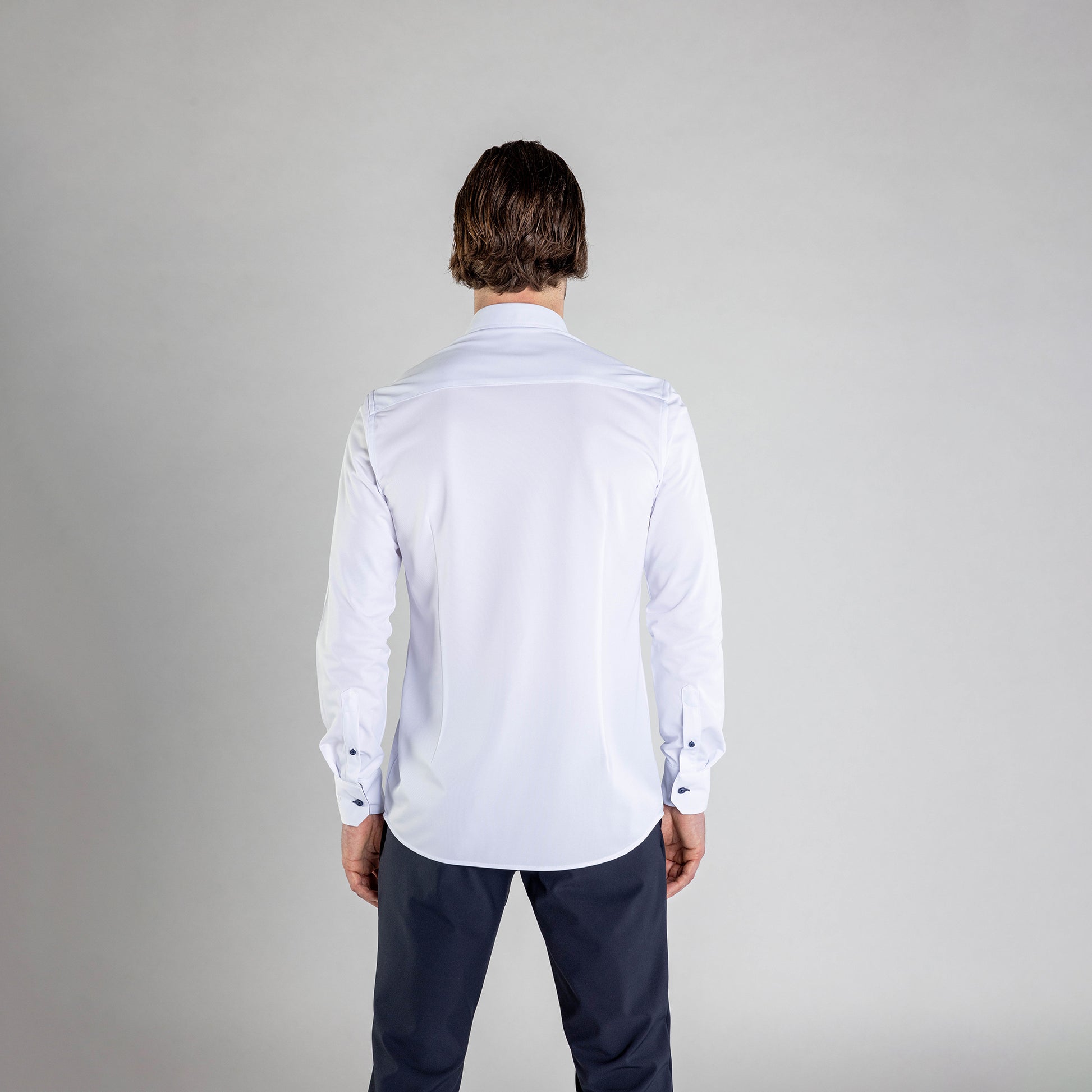 Performance Hemd Button-Down Weiss/Marine - Noser Fashion AG