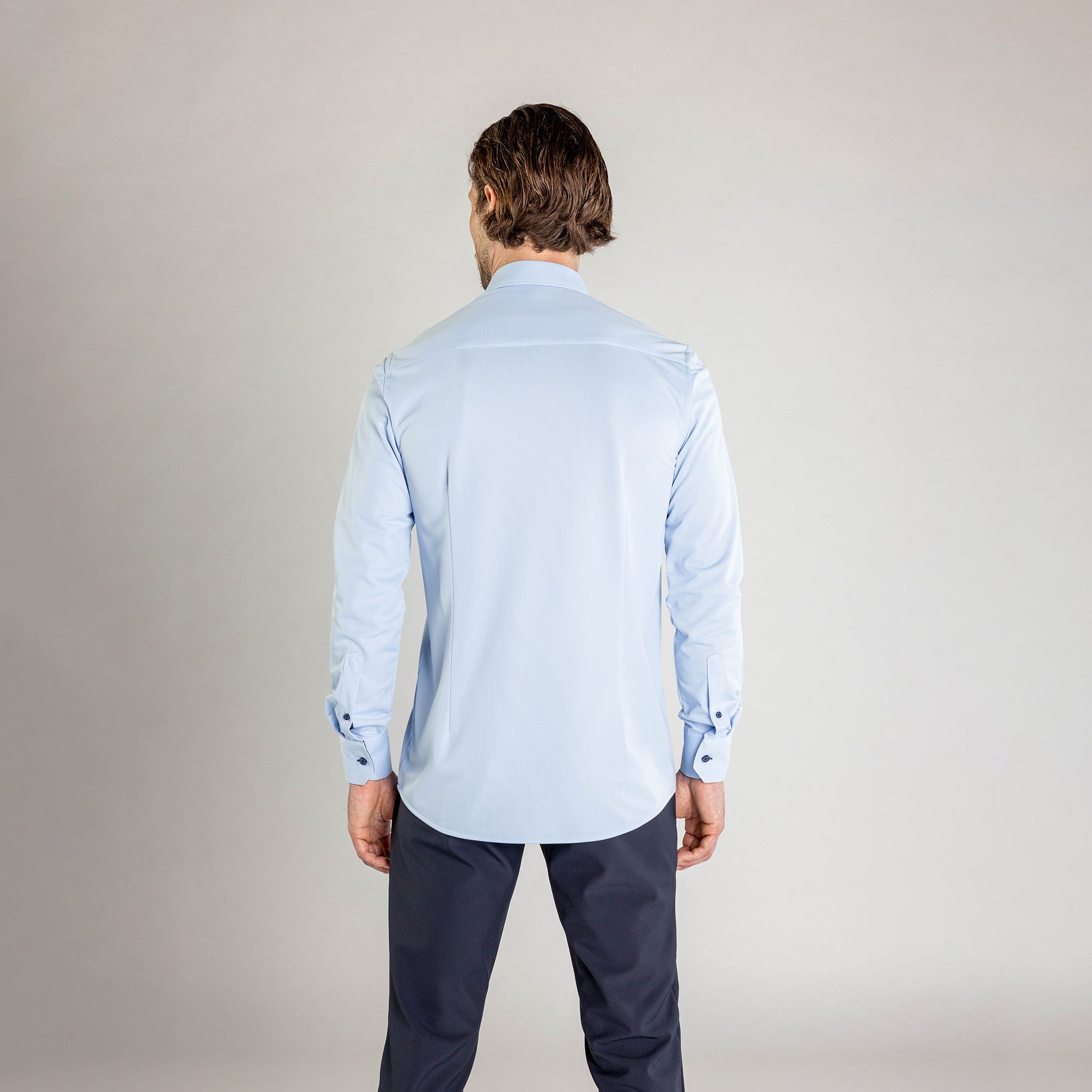Performance Hemd Button-Down Hellblau/Marine - Noser Fashion AG