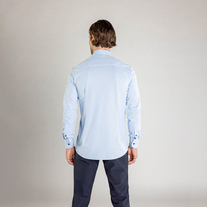 Performance Hemd Button-Down Hellblau/Marine - Noser Fashion AG