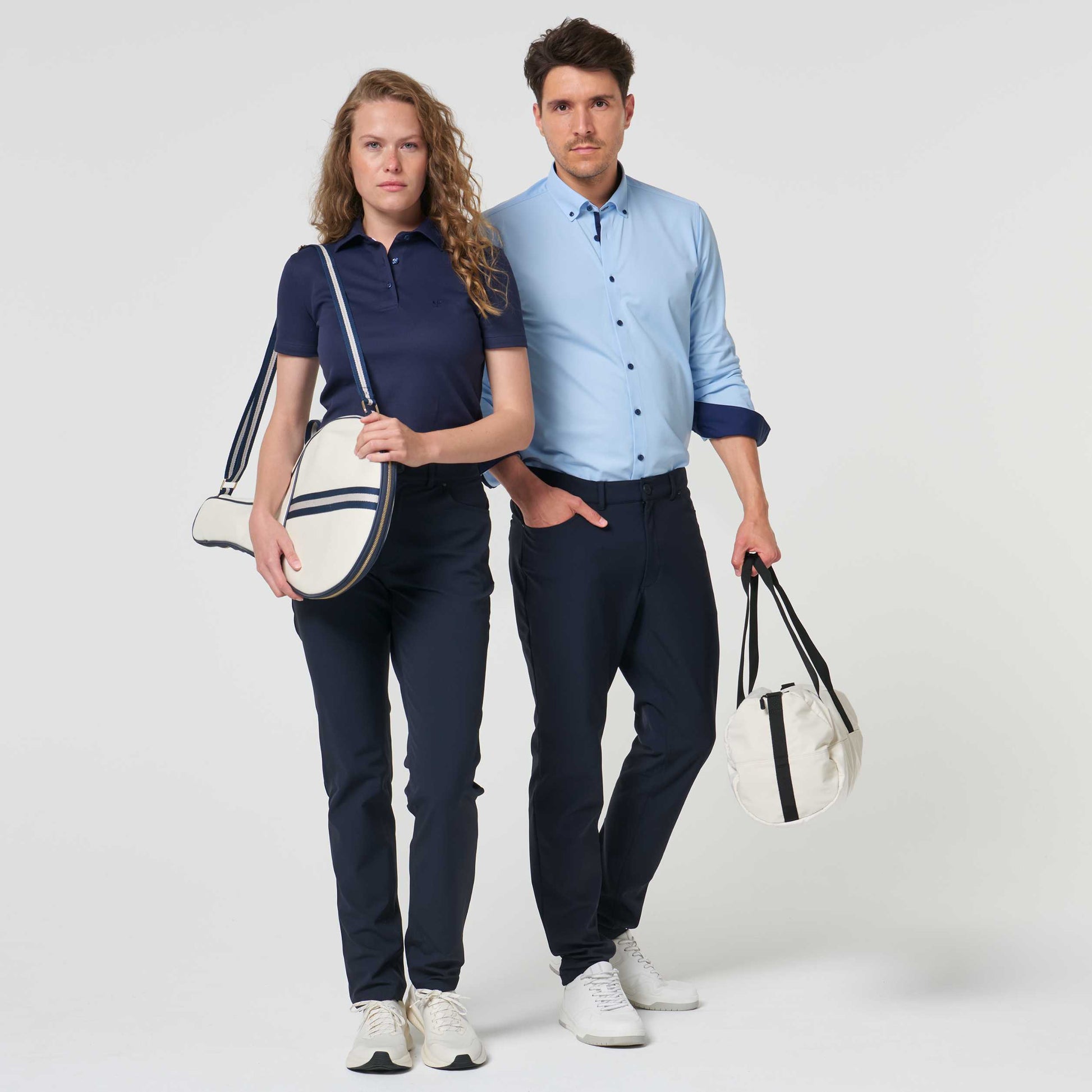Performance Hemd Button-Down Hellblau/Marine - Noser Fashion AG