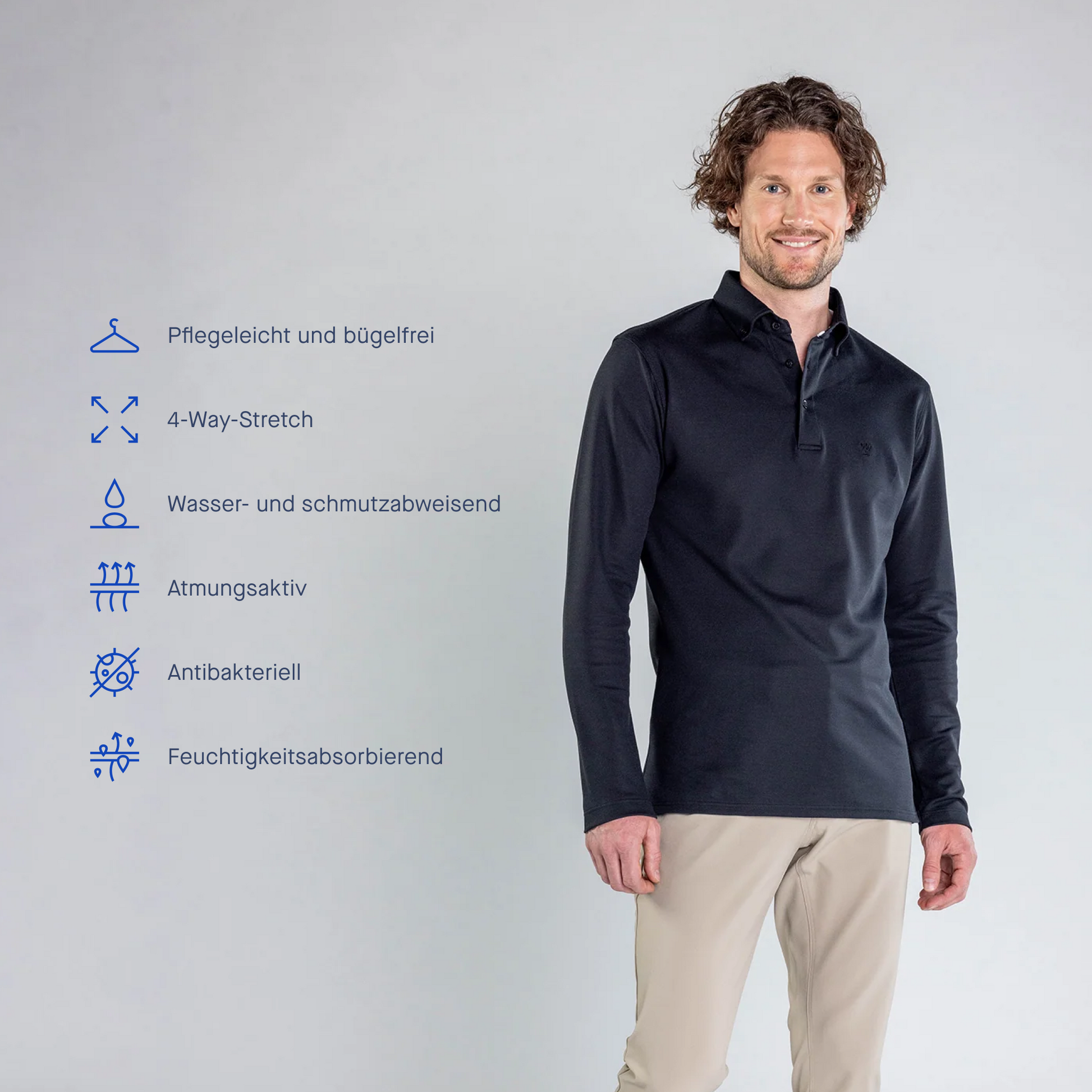 Skill Poloshirt Langarm Herren - Noser Fashion AG