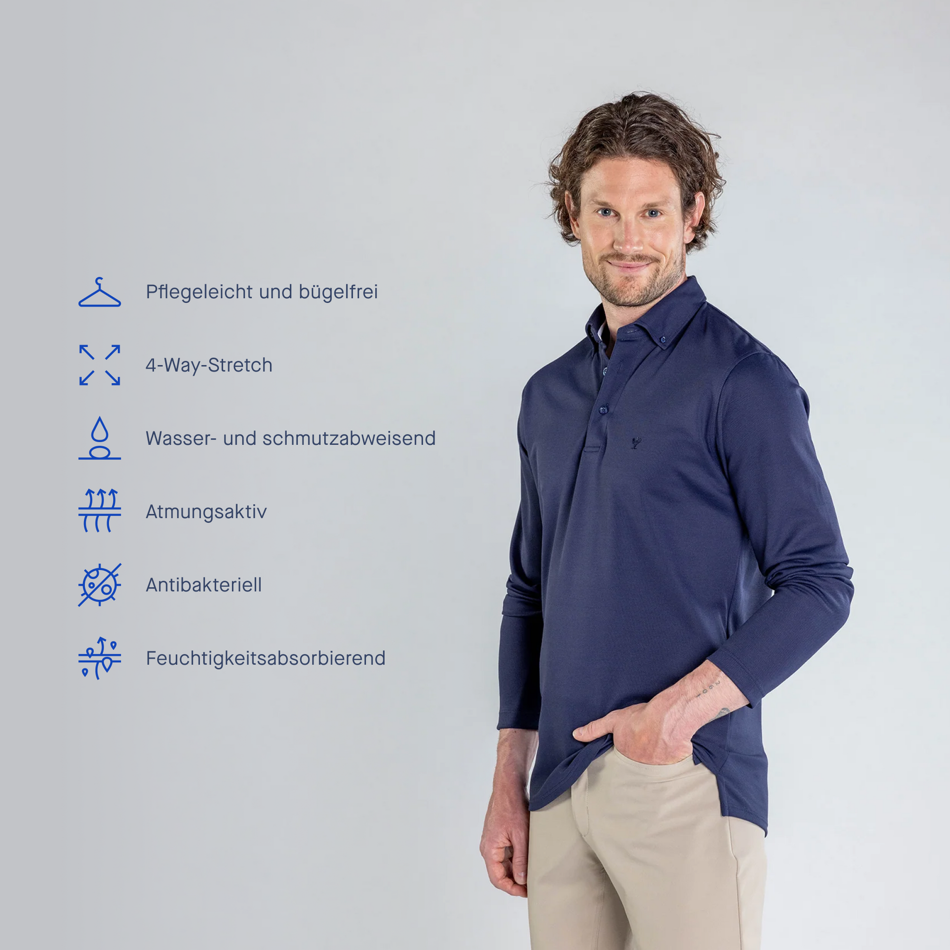 Skill Poloshirt Langarm Herren - Noser Fashion AG