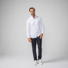 Performance Hemd Button-Down Weiss/Marine - Noser Fashion AG